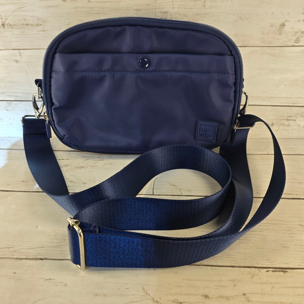 IHKWIP Navy Blue Nylon Crossbody Belt Bag Convertible Travel Pouch Organizer